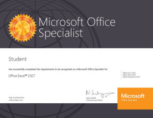 Microsoft Excel Certificate